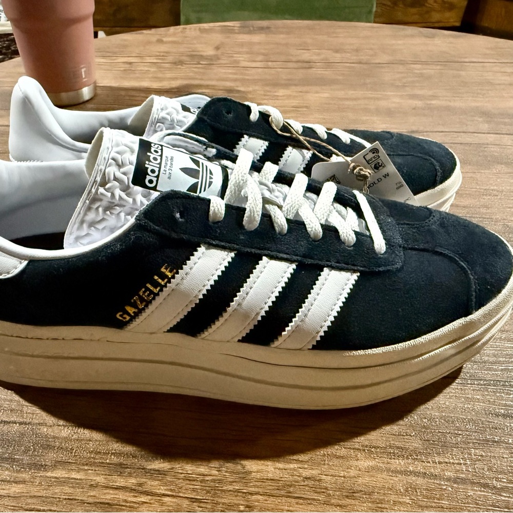 Adidas Gazelle Bold Black and White Sneakers